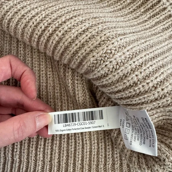 Quince Organic Fisherman Sweater Cement Marle Small - Picture 3 of 5